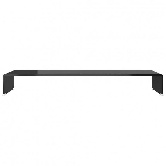 Meuble TV/ Support pour moniteur 100 x 30 x 13 cm Verre Noir