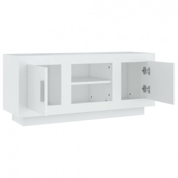 Meuble TV blanc 102x35x45 cm bois d'ingénierie