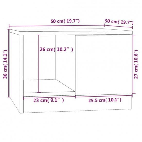 Table basse Blanc brillant 50x50x36 cm Bois d'ingénierie