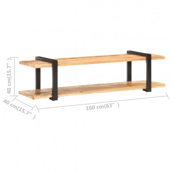 Meuble TV 160x40x40 cm Bois massif de manguier brut