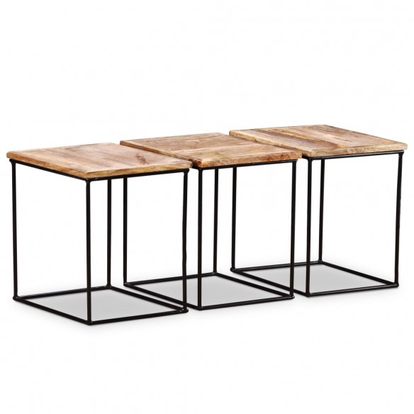 Table basse Bois de manguier massif 56x48x40 cm