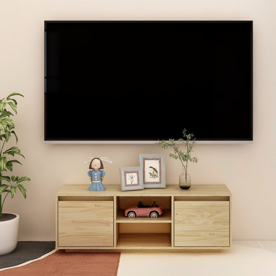 Meuble TV 110x30x40 cm bois de pin massif