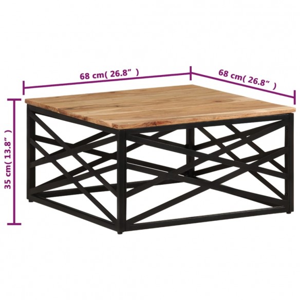 Table basse 68x68x35 cm Bois d'acacia massif