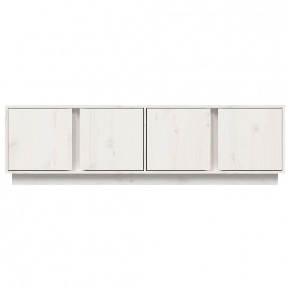 Meuble TV Blanc 140x40x40 cm Bois de pin massif