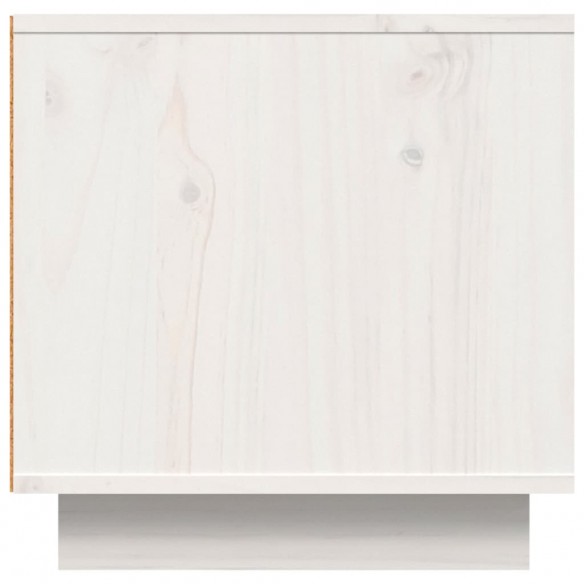 Meuble TV Blanc 140x40x40 cm Bois de pin massif