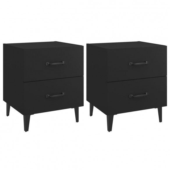 Tables de chevet 2 pcs Noir 40x35x47,5 cm