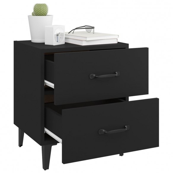 Tables de chevet 2 pcs Noir 40x35x47,5 cm