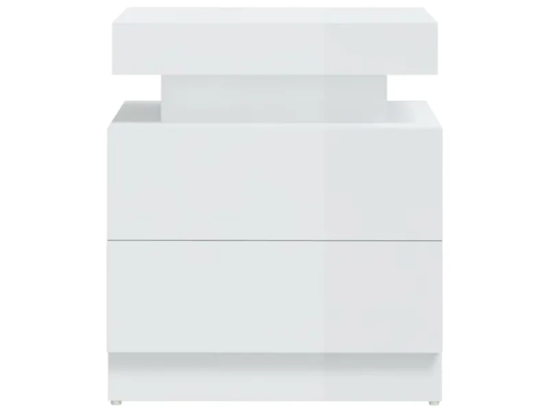 Table de chevet Blanc brillant 45x35x52 cm Aggloméré