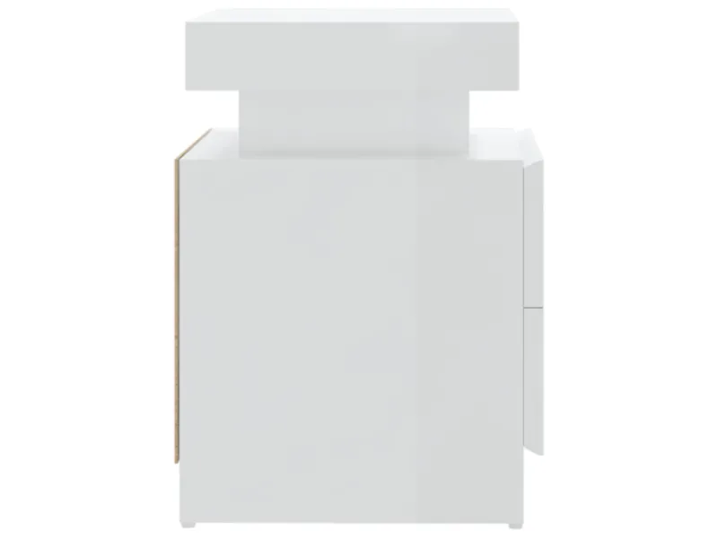 Table de chevet Blanc brillant 45x35x52 cm Aggloméré
