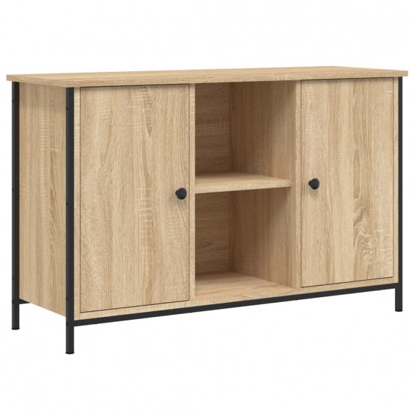 Meuble TV chêne sonoma 100x35x65 cm bois d'ingénierie