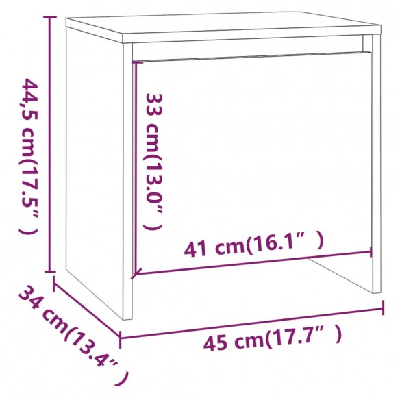 Tables de chevet 2 pcs Gris béton 45x34x44,5 cm Aggloméré