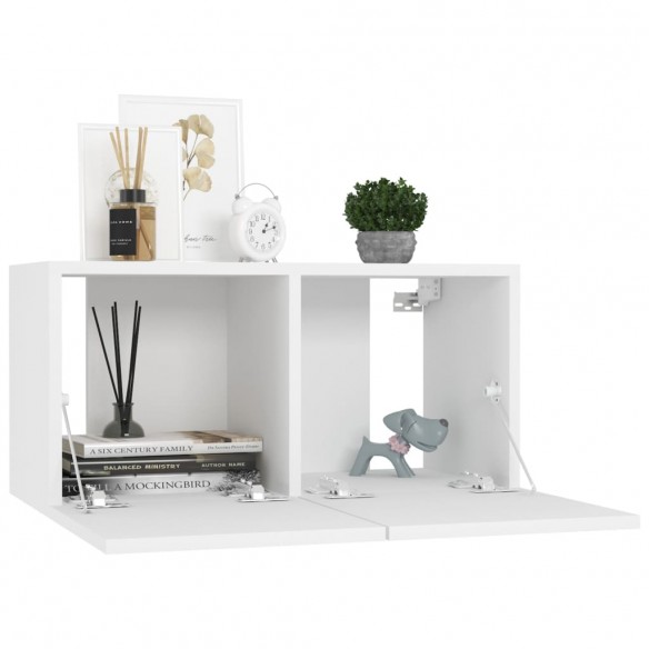 Ensemble de meubles TV 5 pcs Blanc Aggloméré