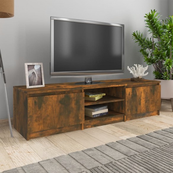 Meuble TV Chêne fumé 140x40x35,5 cm Bois d'ingénierie