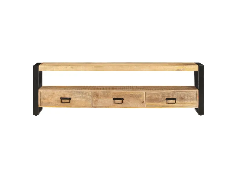Meuble TV 150x30x45 cm Bois solide de manguier