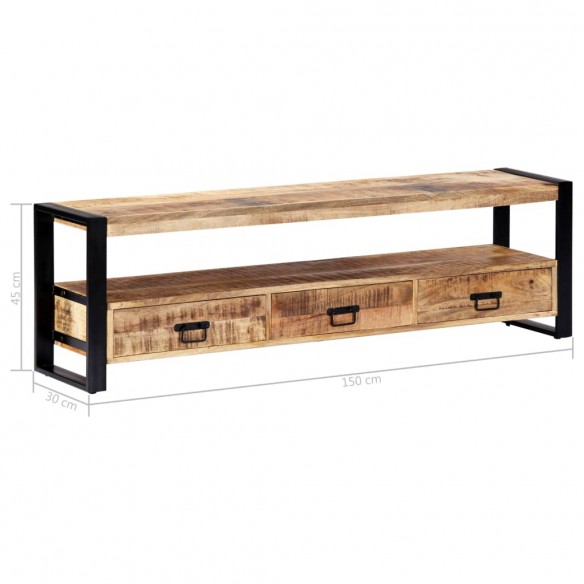 Meuble TV 150x30x45 cm Bois solide de manguier