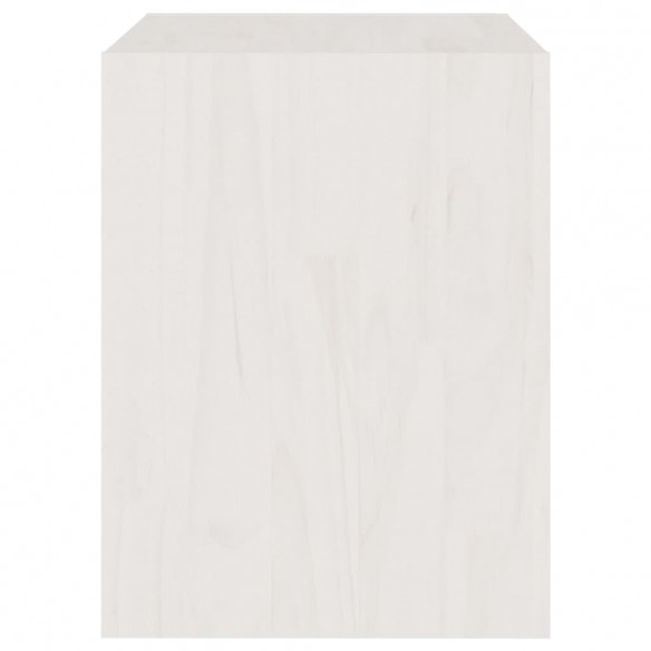 Table de chevet Blanc 40x30,5x40 cm Bois de pin massif