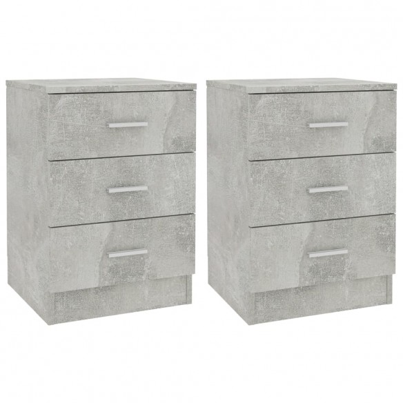 Tables de chevet 2 pcs Gris béton 38 x 35 x 56 cm Aggloméré