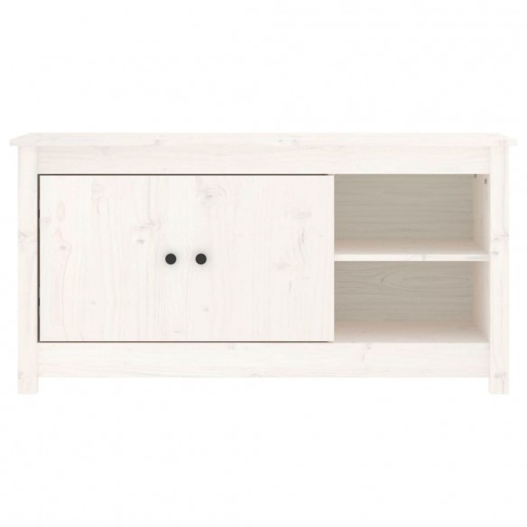 Meuble TV Blanc 103x36,5x52 cm Bois de pin massif