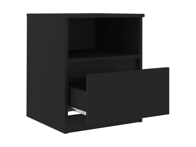 Tables de chevet 2 pcs Noir 40x40x50 cm Aggloméré