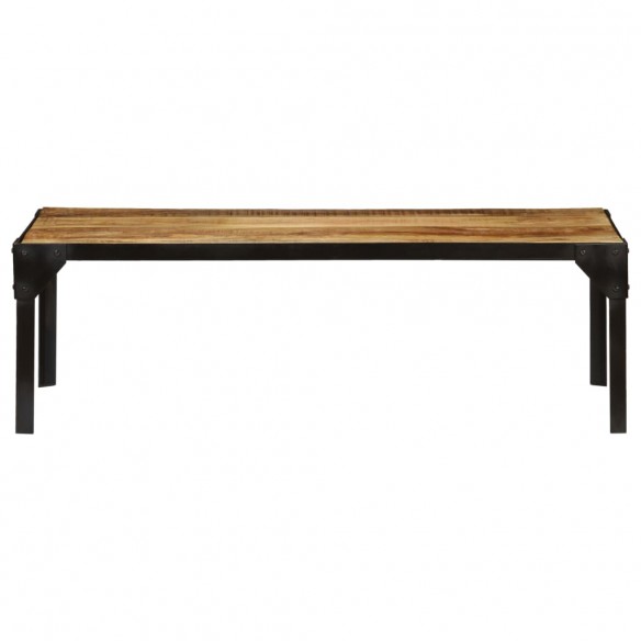 Table basse Bois massif de manguier brut et acier 110 cm