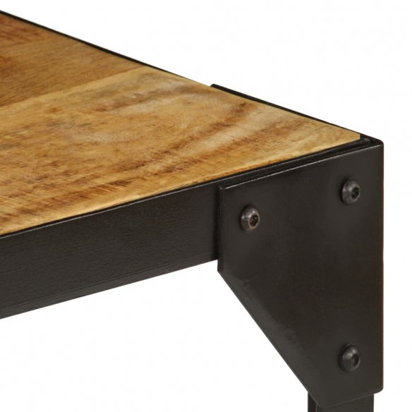 Table basse Bois massif de manguier brut et acier 110 cm