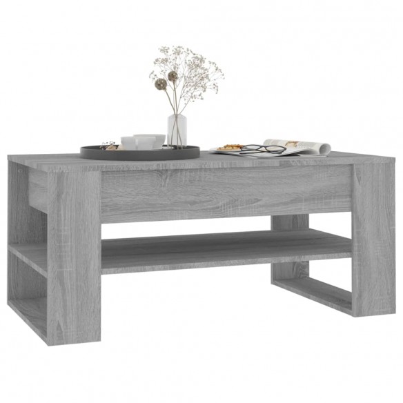 Table basse Sonoma gris 102x55x45 cm Bois d'ingénierie