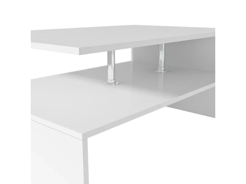 Table basse 90x59x42 cm Blanc