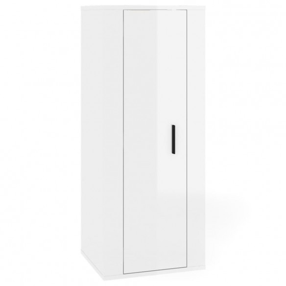 Ensemble de meubles TV 2 pcs blanc brillant bois d'ingénierie