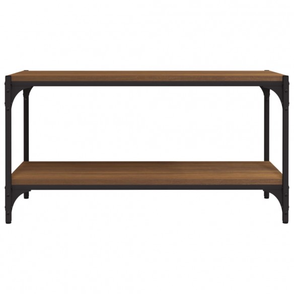 Meuble TV Chêne marron 80x33x41 cm Bois d'ingénierie et acier