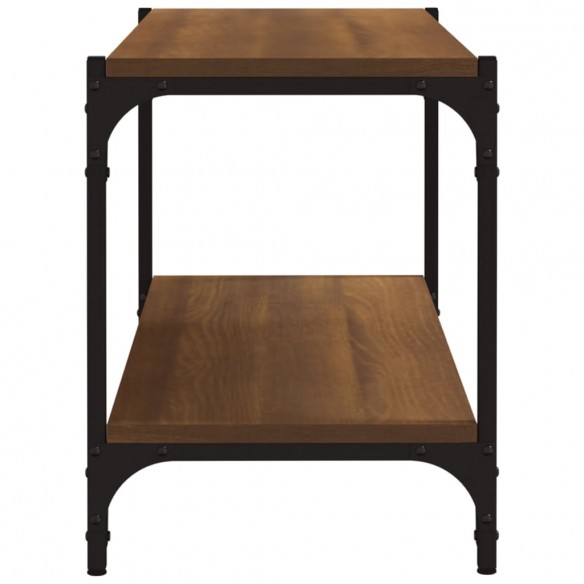 Meuble TV Chêne marron 80x33x41 cm Bois d'ingénierie et acier