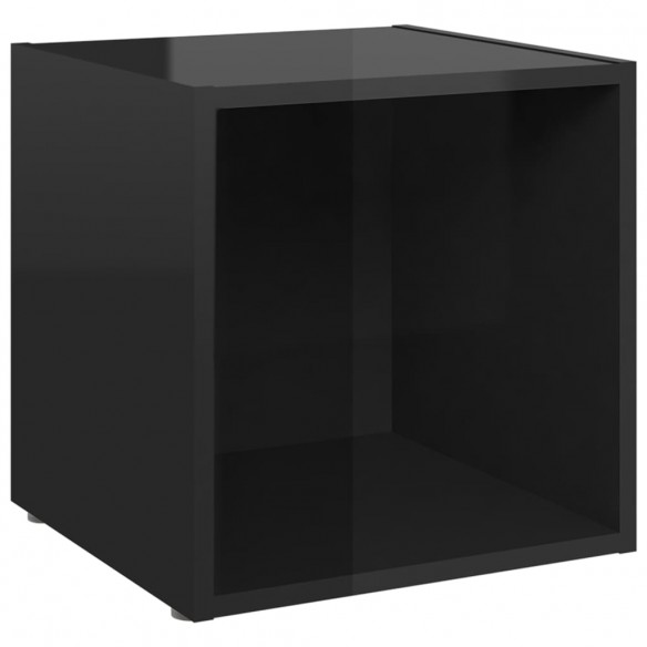 Meubles TV 4 pcs Noir brillant 37x35x37 cm Aggloméré