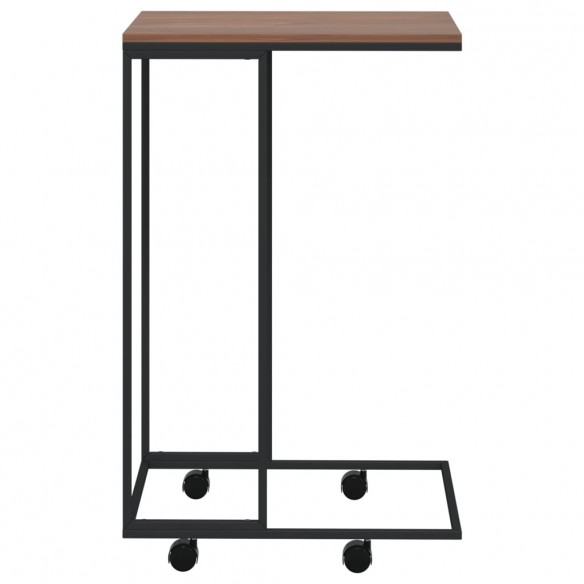 Table d'appoint avec roues Noir 40x30x63,5 cm Bois d'ingénierie