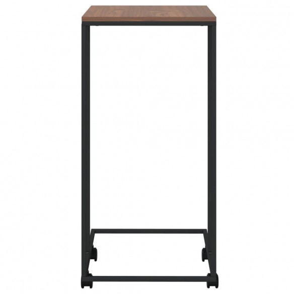 Table d'appoint avec roues Noir 40x30x63,5 cm Bois d'ingénierie