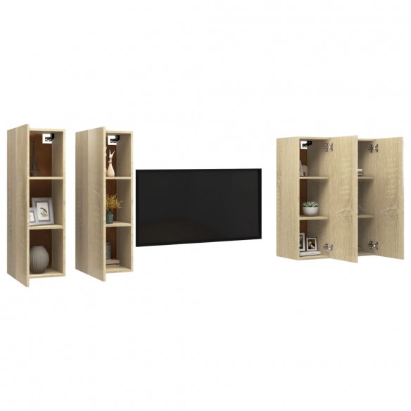 Meubles TV 4 pcs Chêne sonoma 30,5x30x90 cm Aggloméré