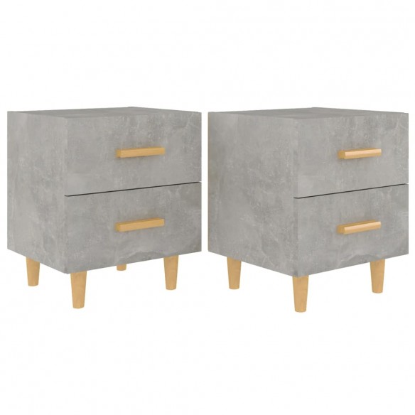 Tables de chevet 2 pcs Gris béton 40x35x47,5 cm