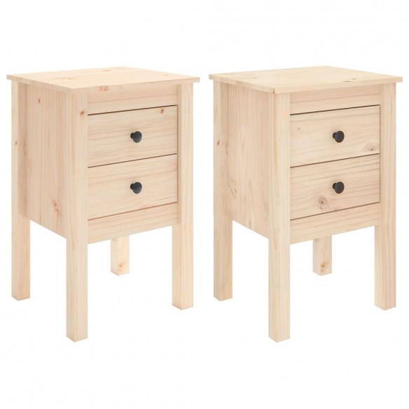 Tables de chevet 2 pcs 40x35x61,5 cm Bois de pin massif