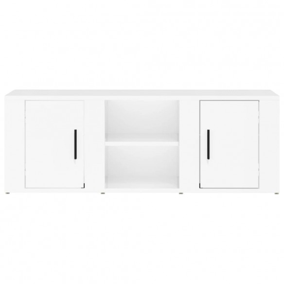 Meuble TV Blanc brillant 100x31,5x35 cm Bois d'ingénierie