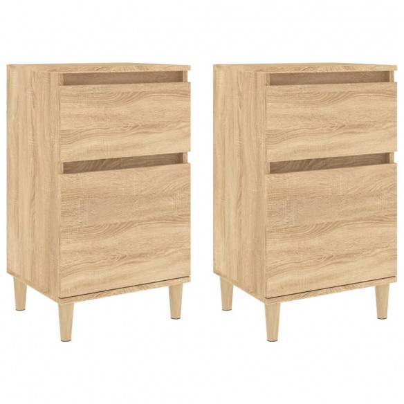 Tables de chevet 2 pcs chêne sonoma 40x35x70 cm