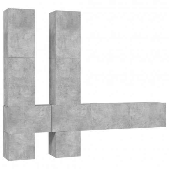 Ensemble de meuble TV 6 pcs Gris béton Aggloméré