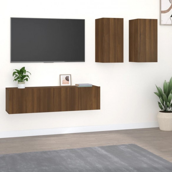 Ensemble de meubles TV 4 pcs Chêne marron Bois d'ingénierie