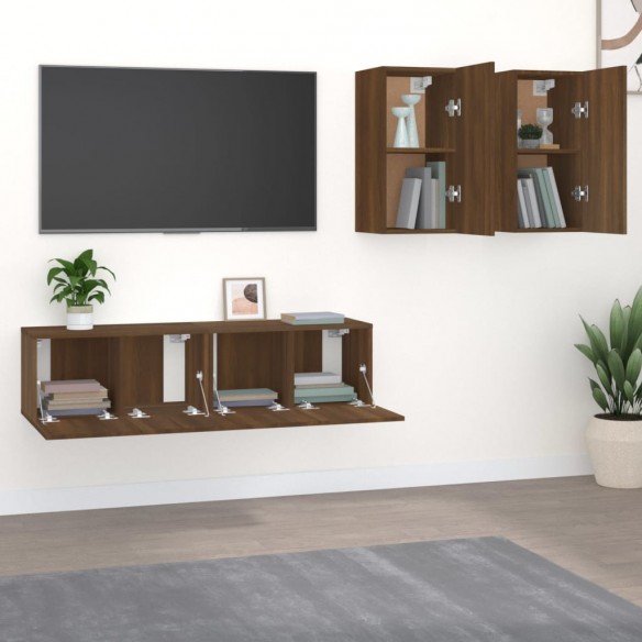 Ensemble de meubles TV 4 pcs Chêne marron Bois d'ingénierie