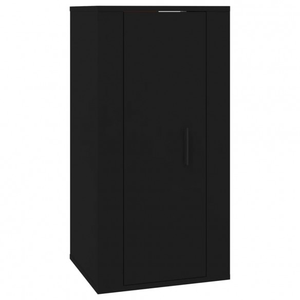 Ensemble de meubles TV 2 pcs noir bois d'ingénierie