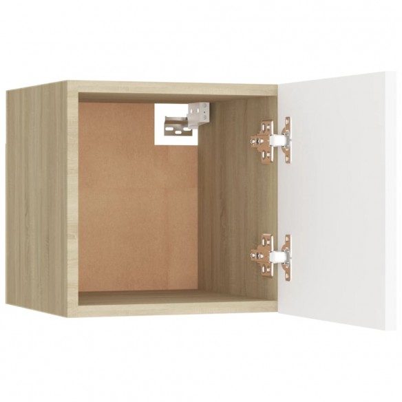 Meubles TV muraux 2 pcs Blanc et chêne sonoma 30,5x30x30 cm