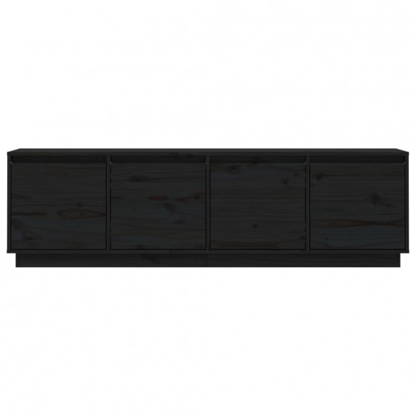 Meuble TV Noir 156x37x45 cm Bois de pin massif