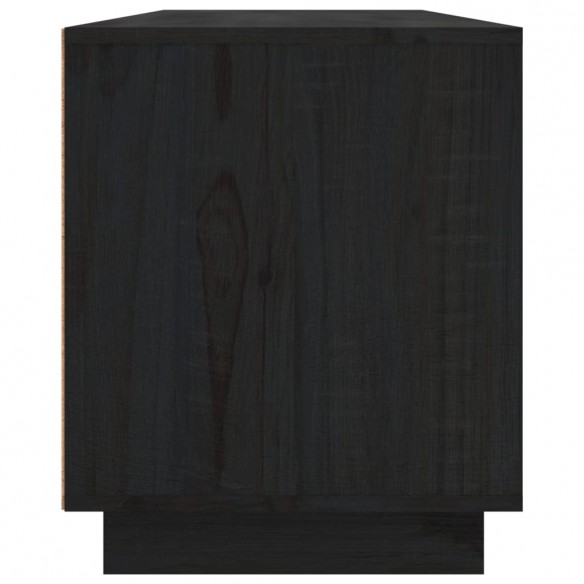 Meuble TV Noir 156x37x45 cm Bois de pin massif