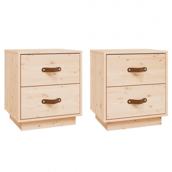 Tables de chevet 2 pcs 40x34x45 cm Bois de pin massif