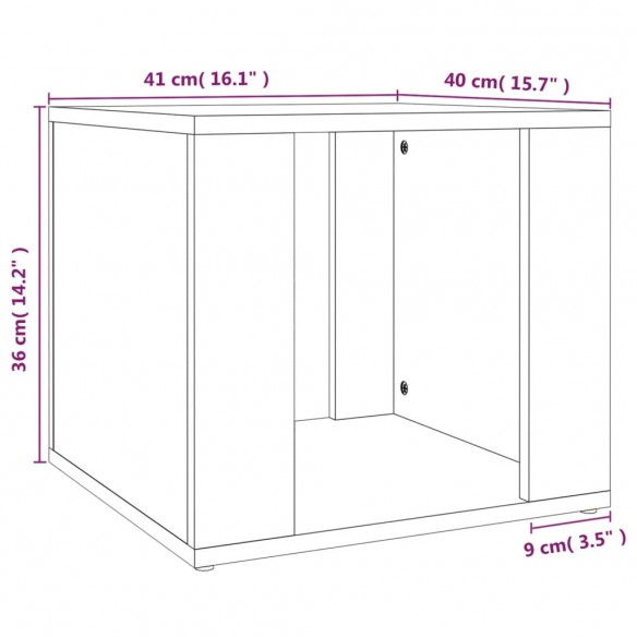 Table de chevet Gris béton 41x40x36 cm Bois d'ingénierie