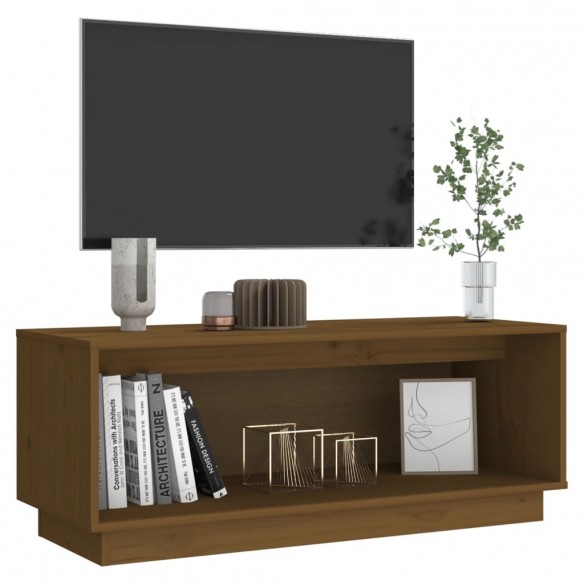 Meuble TV Marron miel 90x35x35 cm Bois de pin massif