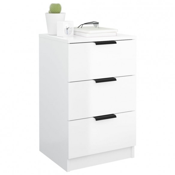 Tables de chevet 2 pcs Blanc brillant 40x36x65 cm