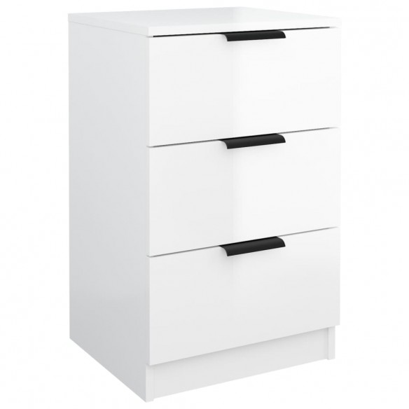 Tables de chevet 2 pcs Blanc brillant 40x36x65 cm